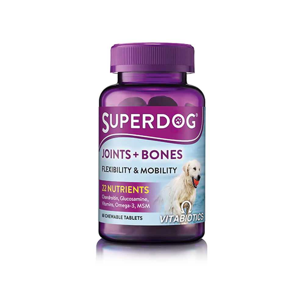 قرص مکمل 60 عددی سگ سوپر داگ SuperDog Joints & Bones