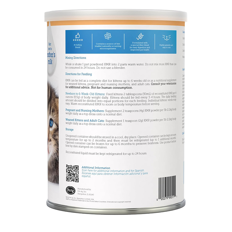 شیر خشک توله‌گربه پت آگ Pet-Ag KMR Kitten Milk Replacer Powder