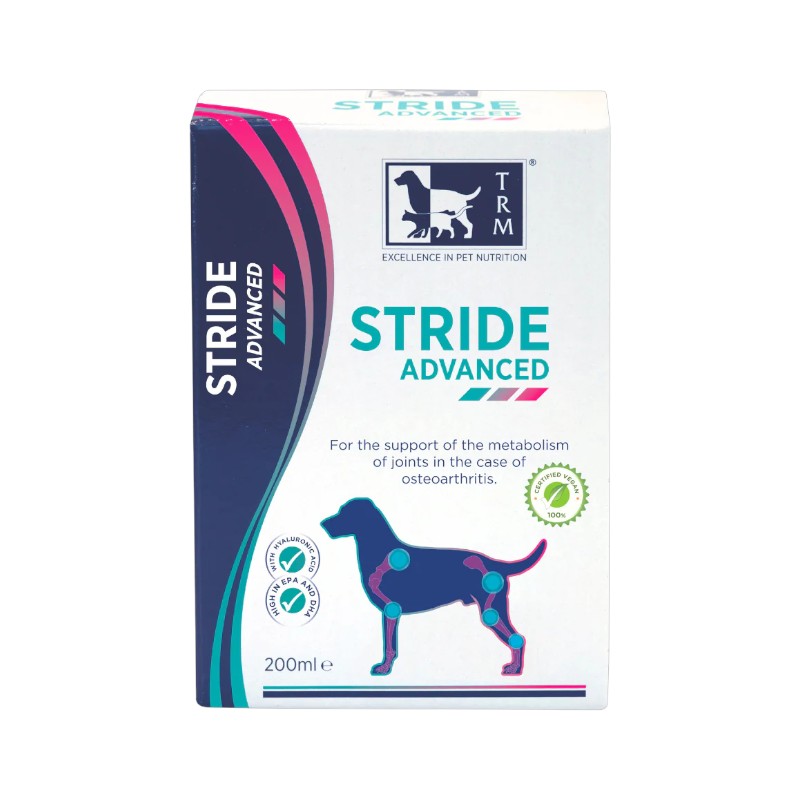 شربت مکمل مفاصل و استخوان سگ  استراید ادونس تی آر ام– TRM Pet Stride Advanced (200 ml)