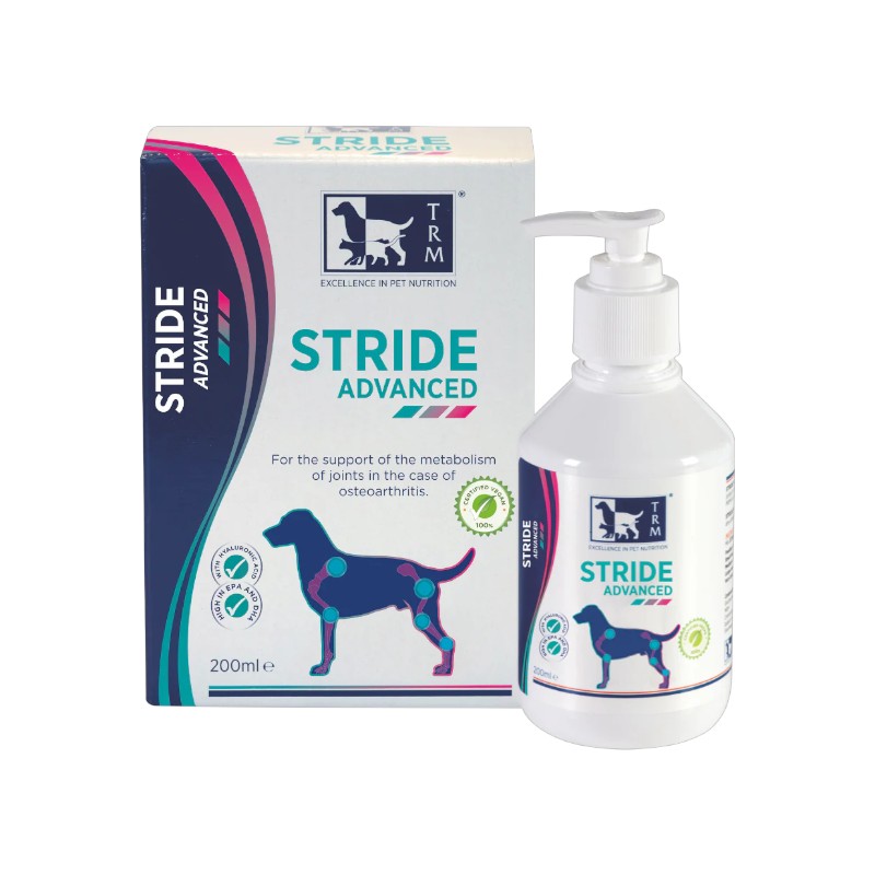 شربت مکمل مفاصل و استخوان سگ  استراید ادونس تی آر ام– TRM Pet Stride Advanced (200 ml)
