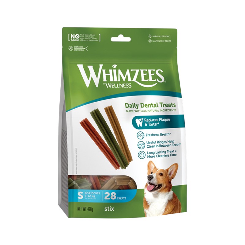 تشویقی دنتال مدادی ویمزیس سایز کوچک 28 عددی Whimzees Stix S