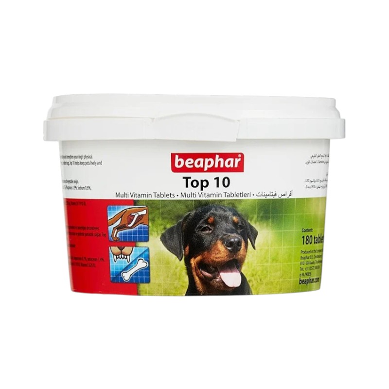 مکمل غذایی بیفار تاپ 10 برای سگ‌ها – 180 قرص Beaphar Top 10 Multi-Vitamin