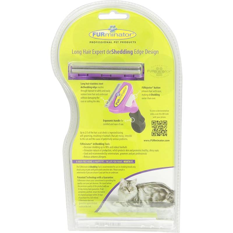 برس گربه فرمیناتور مخصوص گربه‌ با موهای متوسط تا بلند FURminator Long Hair deShedding Tool