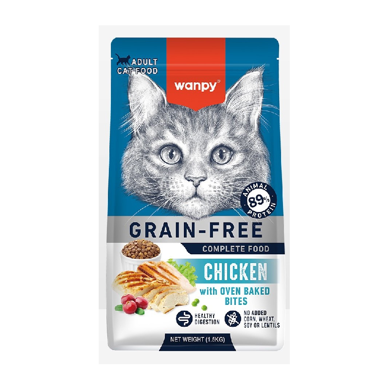 غذای خشک گربه بالغ بدون غلات Wanpy Chicken Dry Cat Food